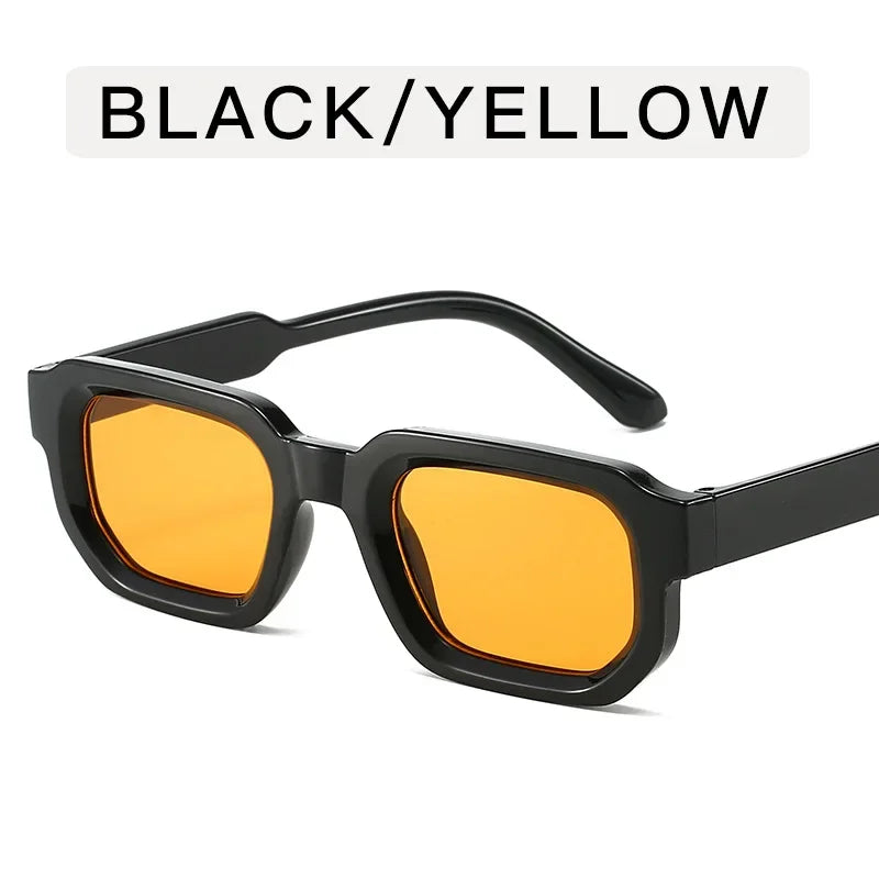 Vintage Men Rectangle Frame Sunglasses Fashion Retro Sun Glasses Luxury Brand Design UV400 Shades Eyewear Women Goggles