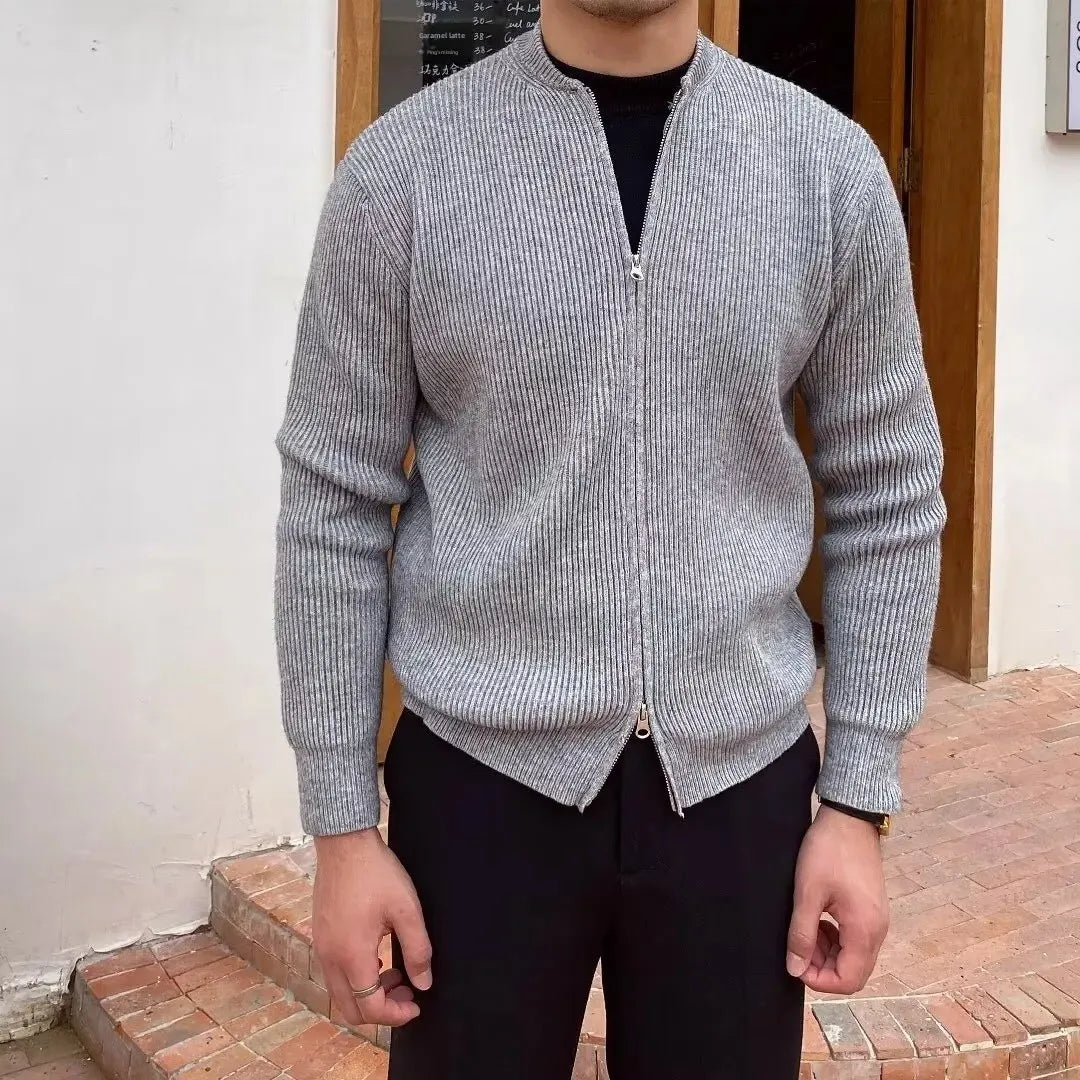 Men'S Knitted Topjacket New 2024 Spring Autumn Loose-Fit Trendy Korean Style Outerwear Sweater Cardigan Casual Scene Crew Neck