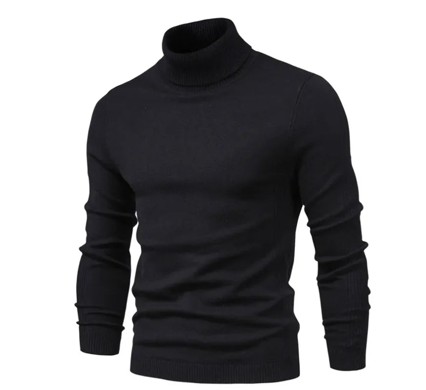New Winter Men'S Turtleneck Thick Sweaters Casual Turtle Neck Solid Color Quality Warm Slim Turtleneck Sweaters Men Pullovers To