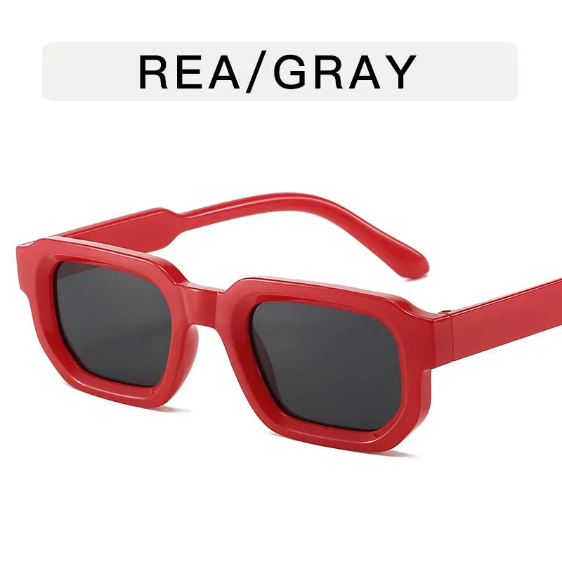 Vintage Men Rectangle Frame Sunglasses Fashion Retro Sun Glasses Luxury Brand Design UV400 Shades Eyewear Women Goggles