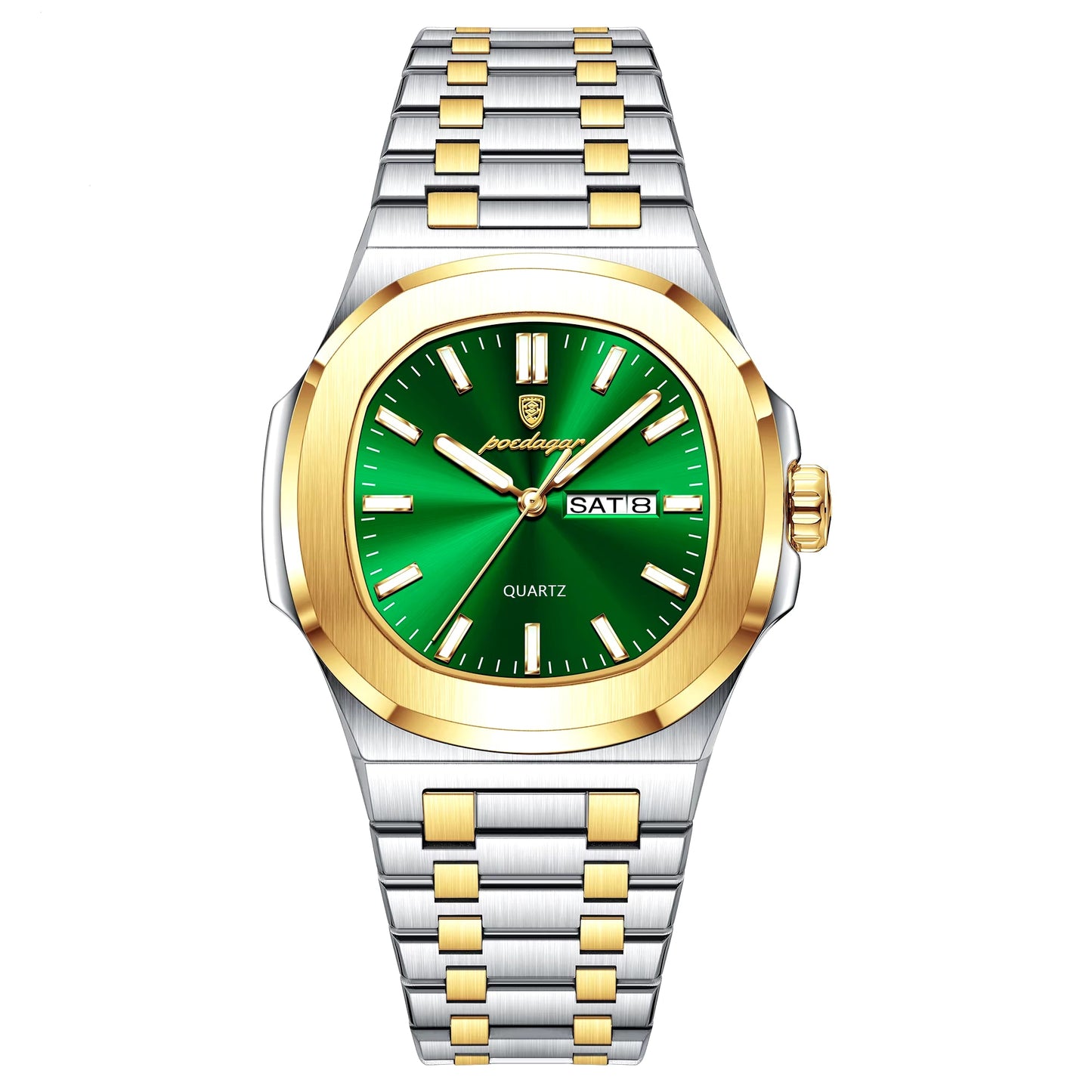 Luxury Military Man Watch Square Waterproof Luminous Date Week Men Watch Stainless Steel Quartz Men'S Watches Reloj+Box