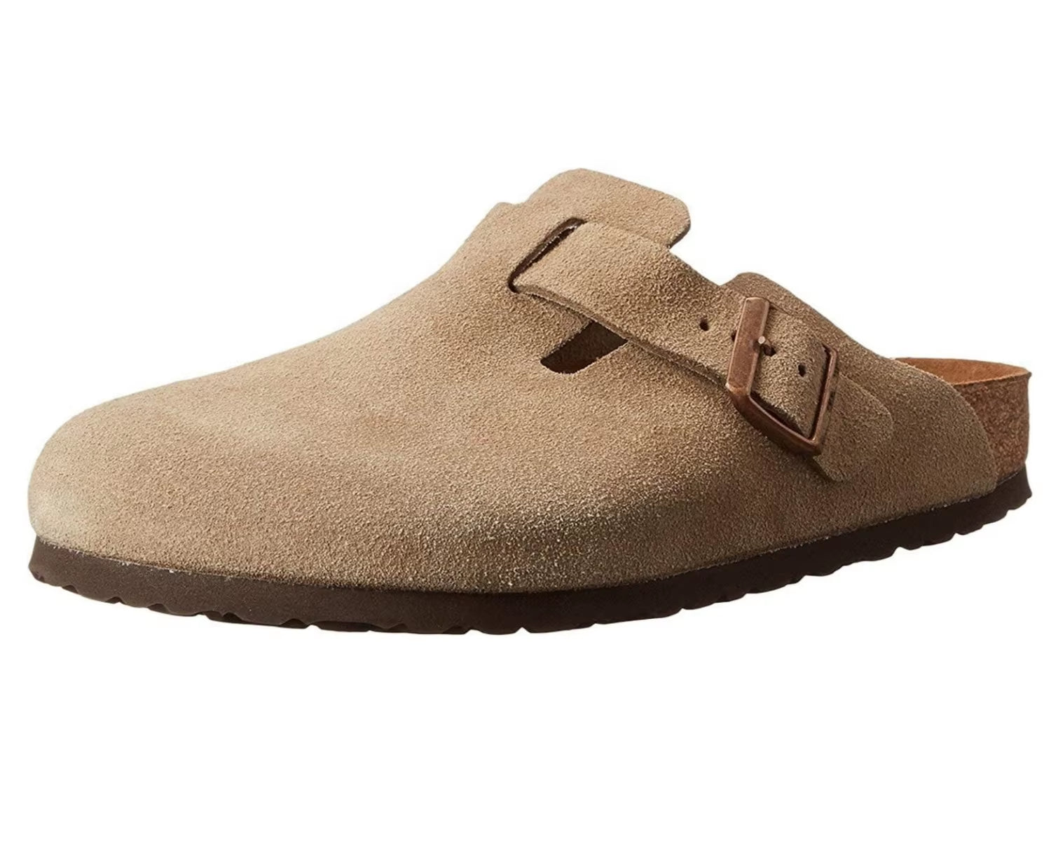 Factory Custom High Quality Men'S Leather Mules Cow Suede Cork Clogs for Indoor Outdoor