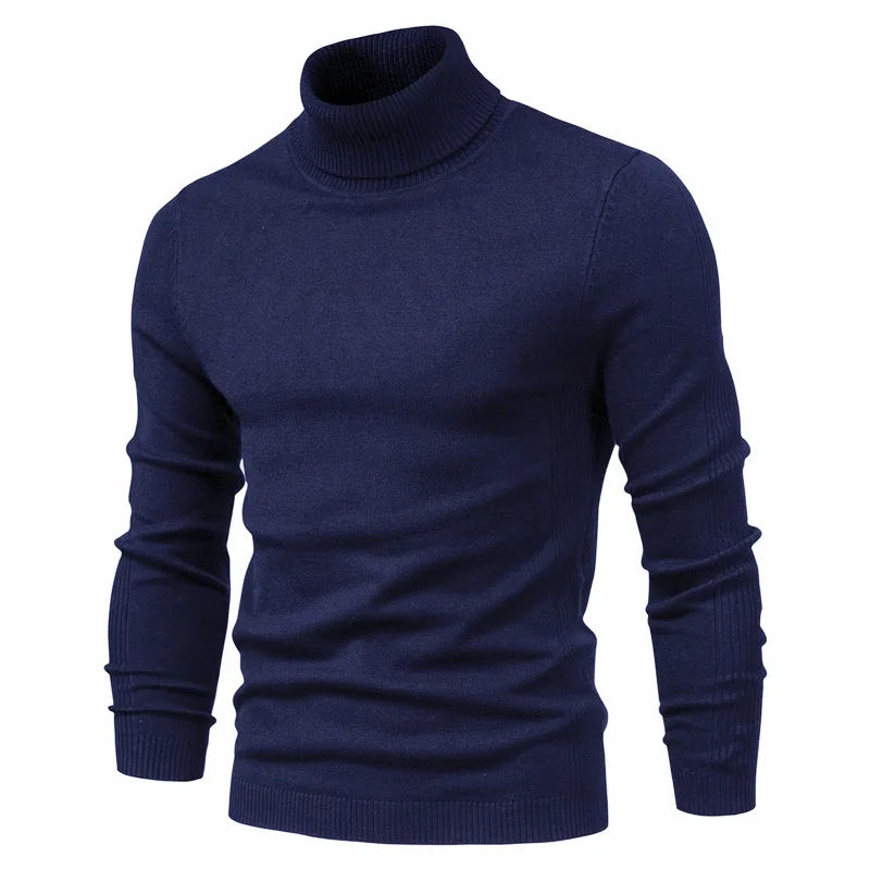 New Winter Men'S Turtleneck Thick Sweaters Casual Turtle Neck Solid Color Quality Warm Slim Turtleneck Sweaters Men Pullovers To