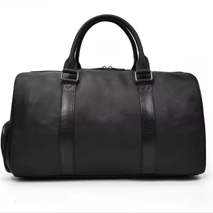 Luxury Genuine Leather Men Women Travel Bag Cow Leather Carry on Luggage Bag Travel Shoulder Bag Male Female Weekend Duffle Bag