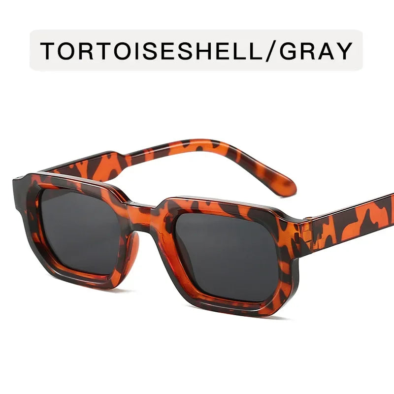 Vintage Men Rectangle Frame Sunglasses Fashion Retro Sun Glasses Luxury Brand Design UV400 Shades Eyewear Women Goggles