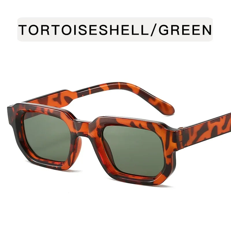 Vintage Men Rectangle Frame Sunglasses Fashion Retro Sun Glasses Luxury Brand Design UV400 Shades Eyewear Women Goggles