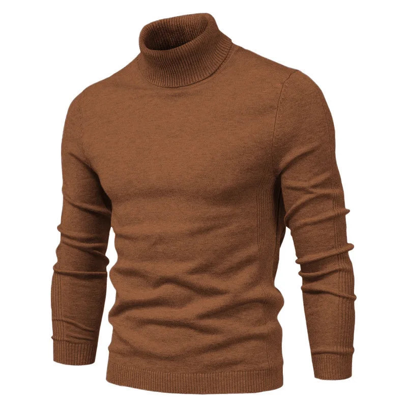 New Winter Men'S Turtleneck Thick Sweaters Casual Turtle Neck Solid Color Quality Warm Slim Turtleneck Sweaters Men Pullovers To