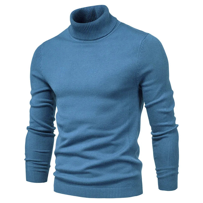 New Winter Men'S Turtleneck Thick Sweaters Casual Turtle Neck Solid Color Quality Warm Slim Turtleneck Sweaters Men Pullovers To