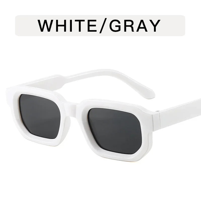 Vintage Men Rectangle Frame Sunglasses Fashion Retro Sun Glasses Luxury Brand Design UV400 Shades Eyewear Women Goggles