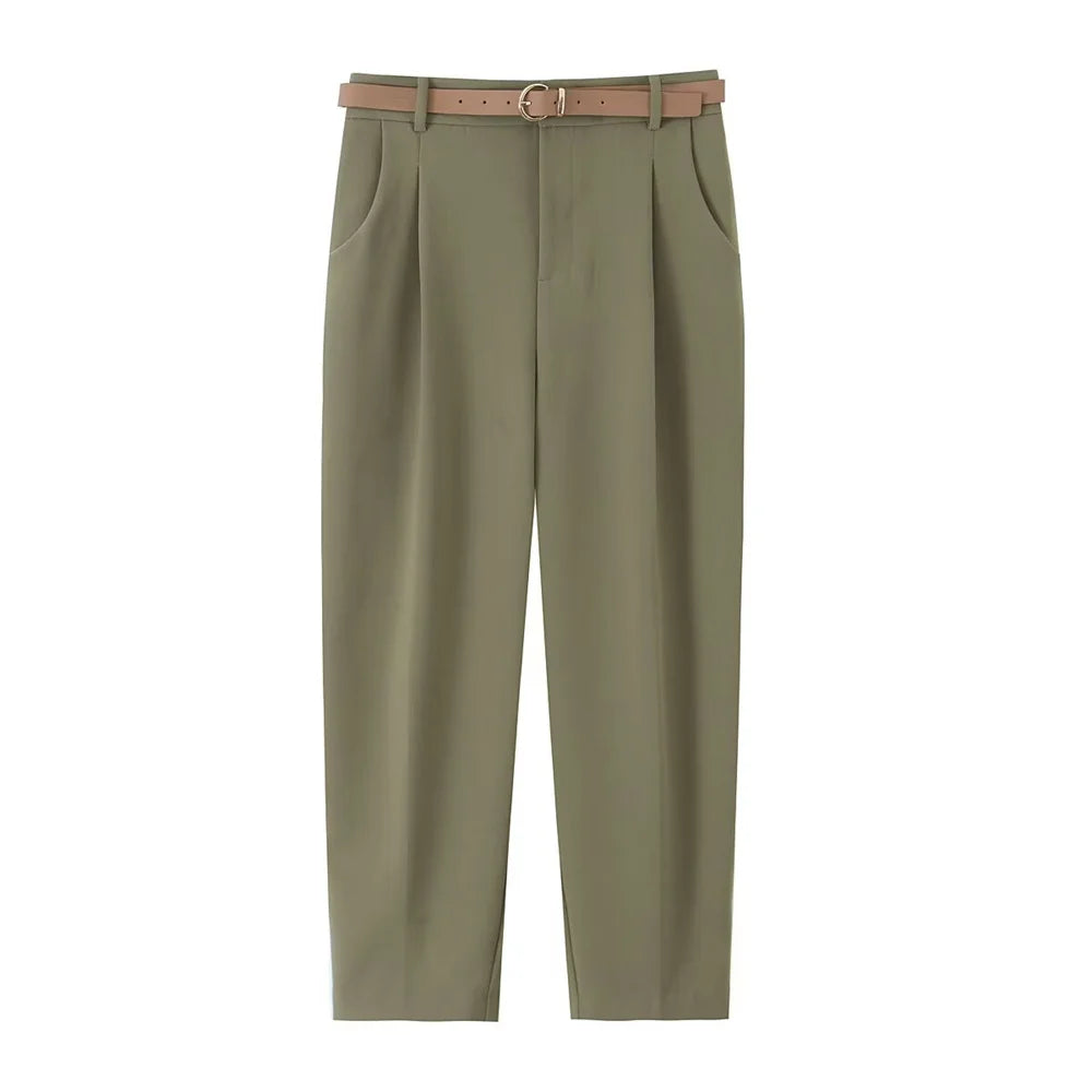 PB&ZA Olive Tailored Trousers
