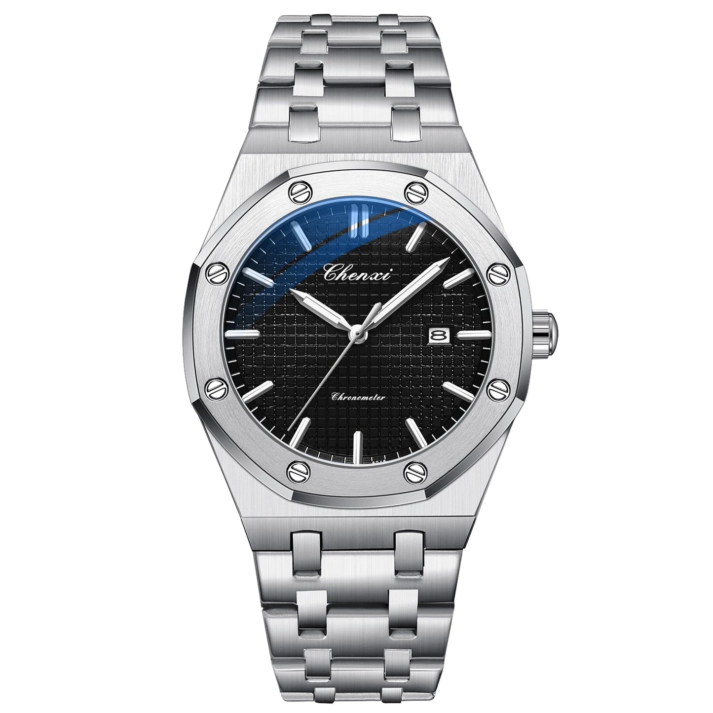 NEW Men'S Watches Fashion Casual Luminous Date Quartz Watch Male Clock Gifts 42Mm Dial Gold Wristwatch Waterproof