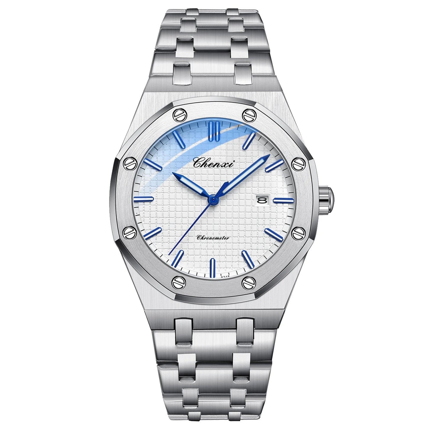 NEW Men'S Watches Fashion Casual Luminous Date Quartz Watch Male Clock Gifts 42Mm Dial Gold Wristwatch Waterproof