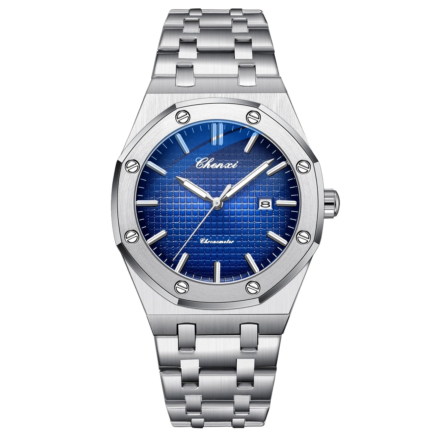 NEW Men'S Watches Fashion Casual Luminous Date Quartz Watch Male Clock Gifts 42Mm Dial Gold Wristwatch Waterproof