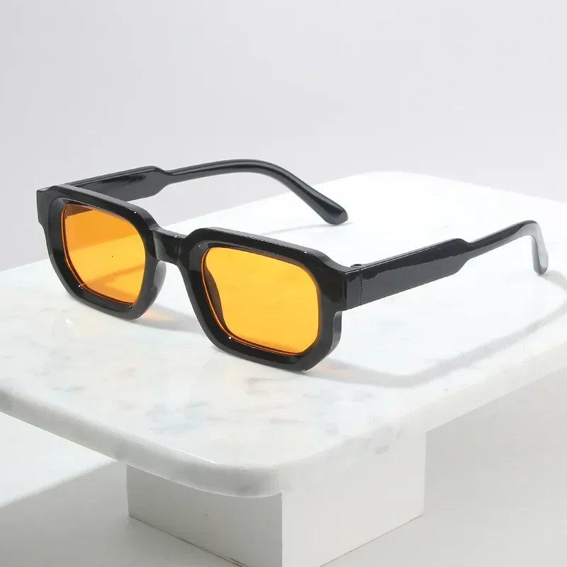Vintage Men Rectangle Frame Sunglasses Fashion Retro Sun Glasses Luxury Brand Design UV400 Shades Eyewear Women Goggles