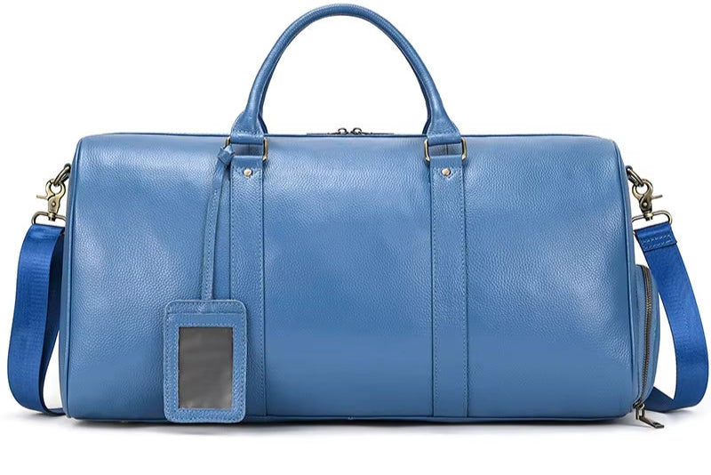 Luxury Genuine Leather Men Women Travel Bag Cow Leather Carry on Luggage Bag Travel Shoulder Bag Male Female Weekend Duffle Bag