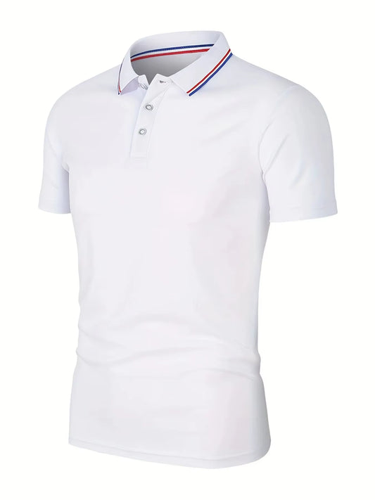 2025 Hot Sale Men'S Summer Casual Breathable Comfortable Polo Shirt Men'S Solid Color High Quality Short Sleeve T-Shirt