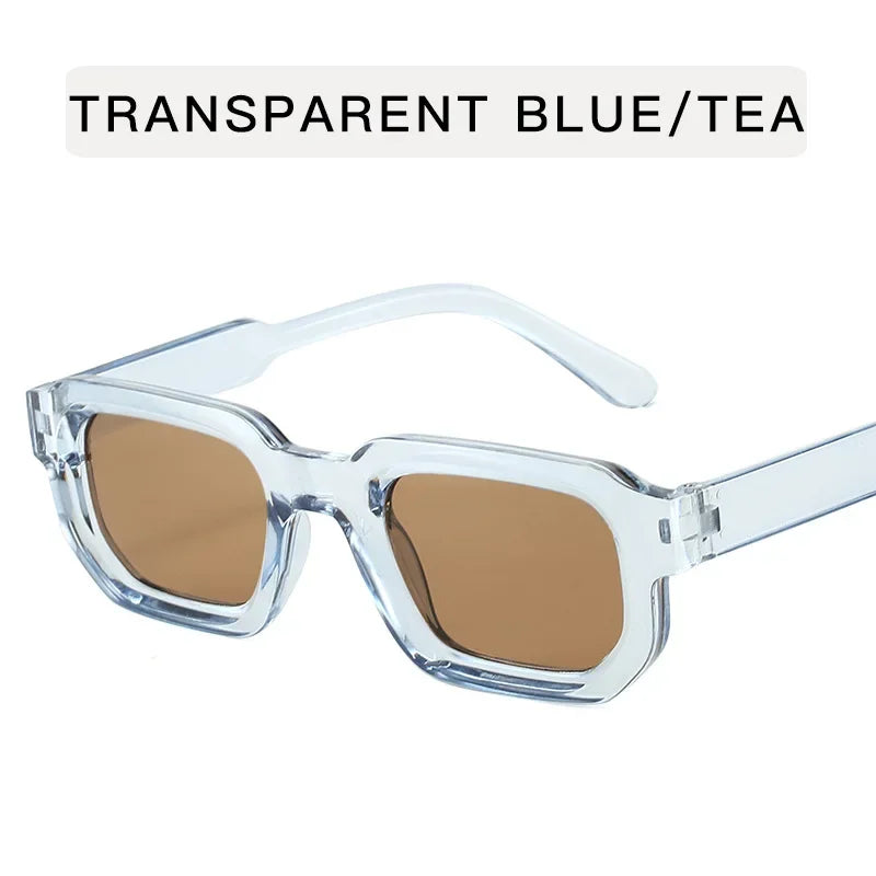 Vintage Men Rectangle Frame Sunglasses Fashion Retro Sun Glasses Luxury Brand Design UV400 Shades Eyewear Women Goggles