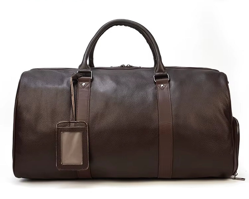 Luxury Genuine Leather Men Women Travel Bag Cow Leather Carry on Luggage Bag Travel Shoulder Bag Male Female Weekend Duffle Bag