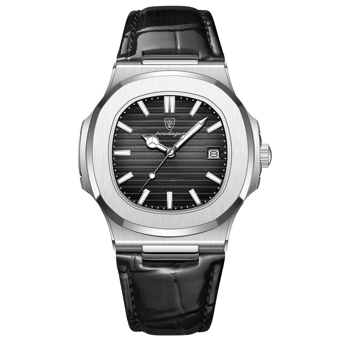 Top Luxury Square Man Watch Date Waterproof Luminous Quartz Men Watches High Quality Fashion Sports Leather Men'S Watch