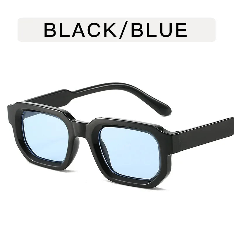 Vintage Men Rectangle Frame Sunglasses Fashion Retro Sun Glasses Luxury Brand Design UV400 Shades Eyewear Women Goggles